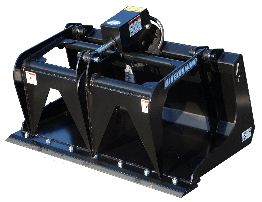 Blue Diamond Mini Skid Steer Attachments Grapple Bucket Mini Series