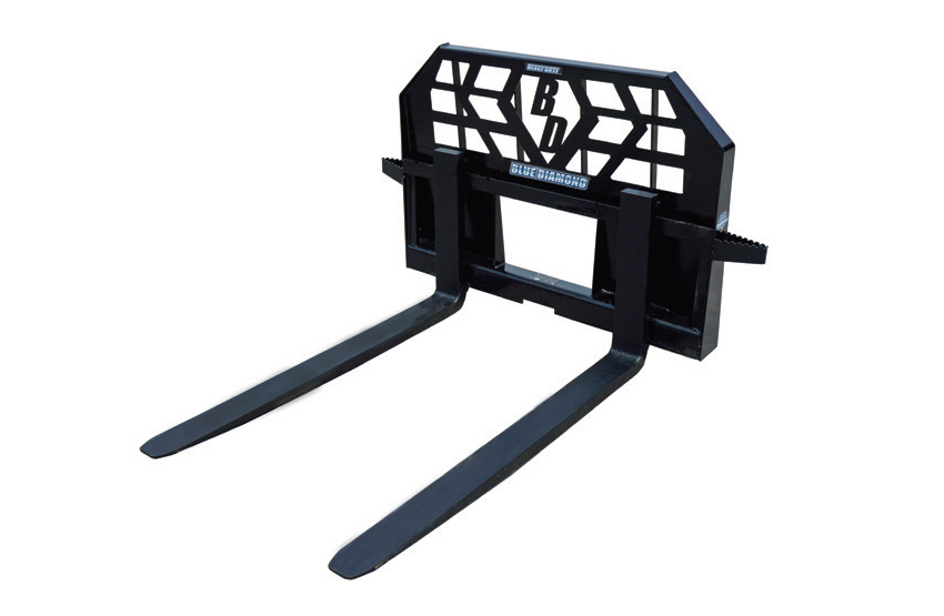 Blue Diamond Skid Steer Attachments Pallet Fork 5000 Capacity Heavy Duty