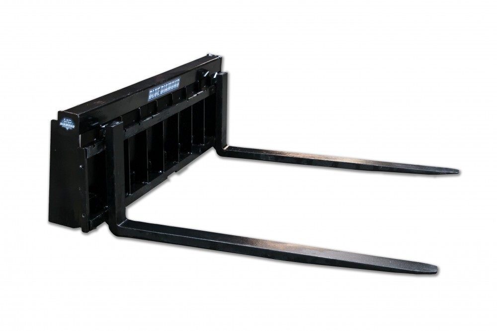 Blue Diamond Skid Steer Attachments Pallet Fork 6000 Capacity Wide Frame HD