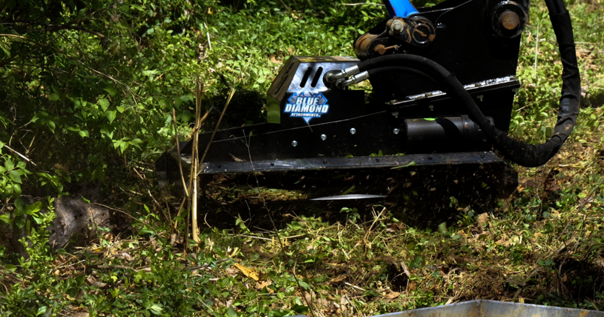 Mini Excavator Brush Cutter | Heavy Duty | Blue Diamond Attachments