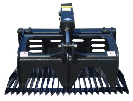 Mini Rock Bucket Grapple 42 inch single clamp trans