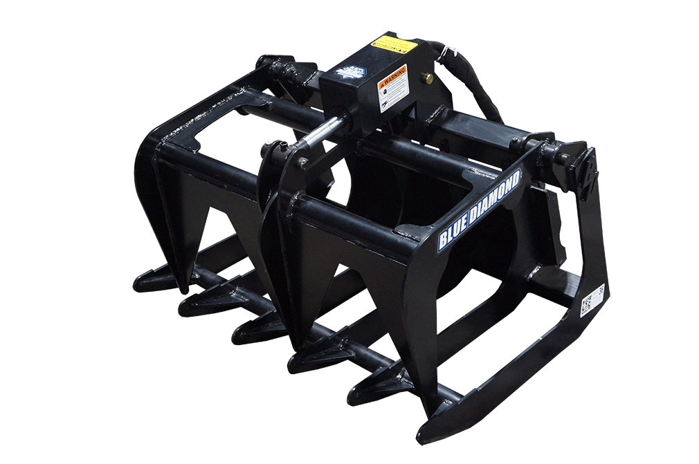 Blue diamond mini skid root grapple attachment