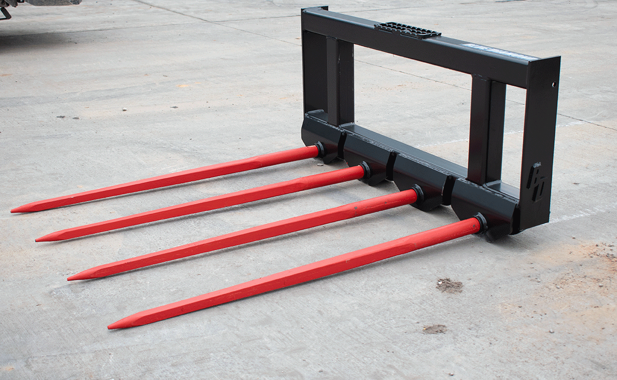Blue diamond quad hay spear attachment