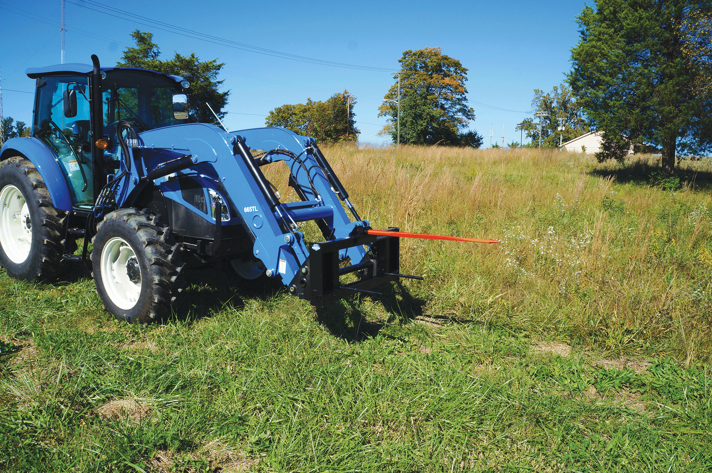 Tractor with hay spear